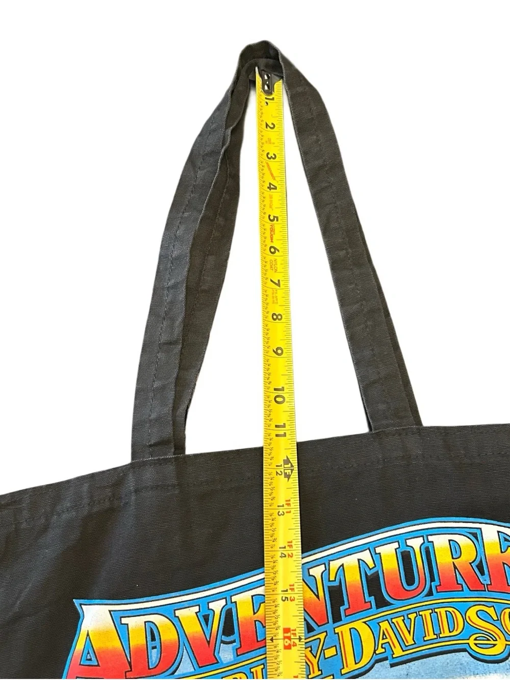 Harley Davidson Canvas Tote Bag 2005 HD Graphic Dover Ohio 17” Double Handles